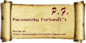 Paczovszky Fortunát névjegykártya